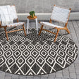 Charcoal Gray 4' 1 x 4' 1 Jill Zarin Outdoor Round Area Rug Weather Resistant for Patio, Deck, Terrace, Balcony, Porch Durable 100% Polypropylene Carpet for Outside for Sale at Rug Engine