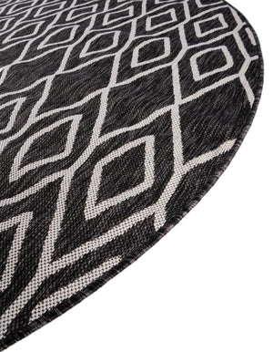 Charcoal Gray 4' 1 x 4' 1 Jill Zarin Outdoor Round Area Rug Weather Resistant for Patio, Deck, Terrace, Balcony, Porch Durable 100% Polypropylene Carpet for Outside for Sale at Rug Engine