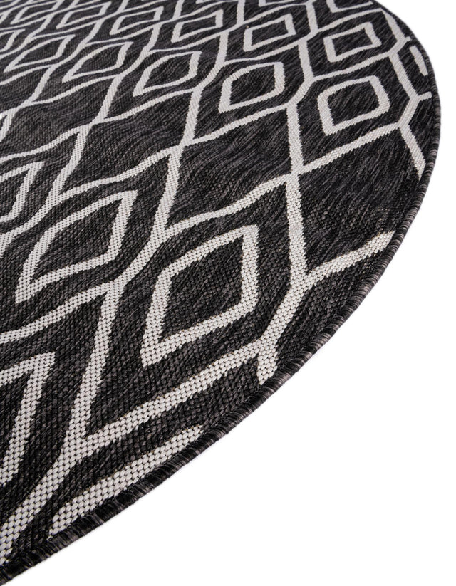 Charcoal Gray 4' 1 x 4' 1 Jill Zarin Outdoor Round Area Rug Weather Resistant for Patio, Deck, Terrace, Balcony, Porch Durable 100% Polypropylene Carpet for Outside for Sale at Rug Engine