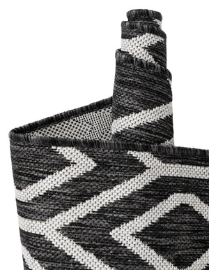 Charcoal Gray 4' 1 x 4' 1 Jill Zarin Outdoor Round Area Rug Weather Resistant for Patio, Deck, Terrace, Balcony, Porch Durable 100% Polypropylene Carpet for Outside for Sale at Rug Engine
