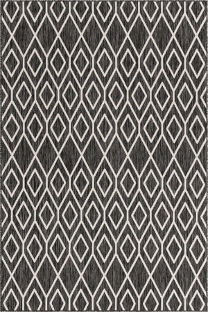 Charcoal Gray 6' 1 x 9' Jill Zarin Outdoor Rectangle Area Rug Weather Resistant for Patio, Deck, Terrace, Balcony, Porch Durable 100% Polypropylene Carpet for Outside for Sale at Rug Engine