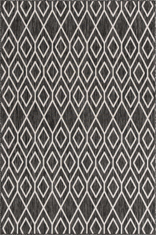 Charcoal Gray 6' 1 x 9' Jill Zarin Outdoor Rectangle Area Rug Weather Resistant for Patio, Deck, Terrace, Balcony, Porch Durable 100% Polypropylene Carpet for Outside for Sale at Rug Engine