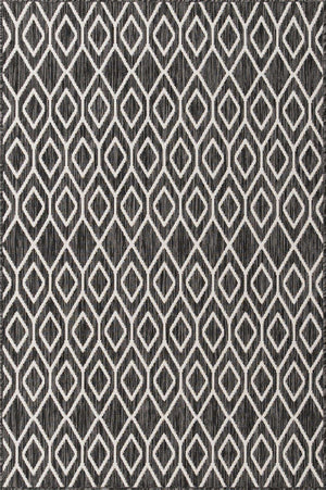Charcoal Gray 4' 1 x 6' 1 Jill Zarin Outdoor Rectangle Area Rug Weather Resistant for Patio, Deck, Terrace, Balcony, Porch Durable 100% Polypropylene Carpet for Outside for Sale at Rug Engine
