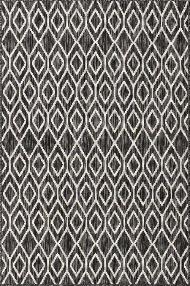 Charcoal Gray 3' 1 x 5' 3 Jill Zarin Outdoor Rectangle Area Rug Weather Resistant for Patio, Deck, Terrace, Balcony, Porch Durable 100% Polypropylene Carpet for Outside for Sale at Rug Engine