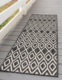 Charcoal Gray 2' x 8' Jill Zarin Outdoor Runner Rug