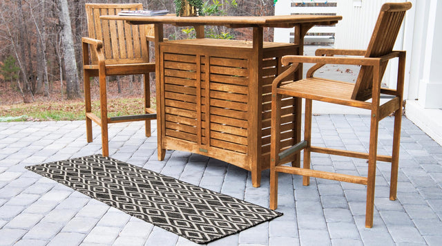 Charcoal Gray 2' x 8' Jill Zarin Outdoor Runner Rug