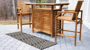 Charcoal Gray 2' x 6' 1 Jill Zarin Outdoor Runner Area Rug Weather Resistant for Patio, Deck, Terrace, Balcony, Porch Durable 100% Polypropylene Carpet for Outside for Sale at Rug Engine