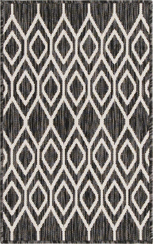 Charcoal Gray 2' x 3' 1 Jill Zarin Outdoor Rectangle Area Rug Weather Resistant for Patio, Deck, Terrace, Balcony, Porch Durable 100% Polypropylene Carpet for Outside for Sale at Rug Engine