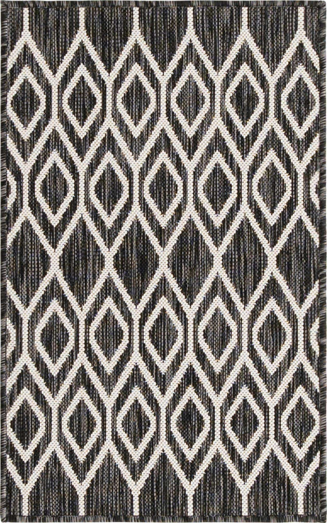 Charcoal Gray 2' x 3' 1 Jill Zarin Outdoor Rectangle Area Rug Weather Resistant for Patio, Deck, Terrace, Balcony, Porch Durable 100% Polypropylene Carpet for Outside for Sale at Rug Engine