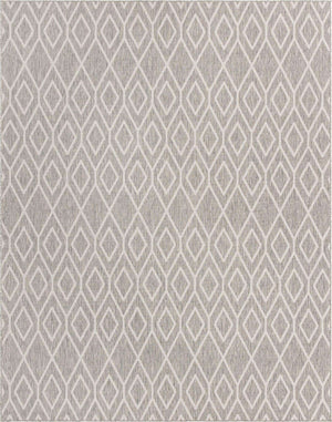 Gray Cream 8' x 10' Jill Zarin Outdoor Rectangle Rug