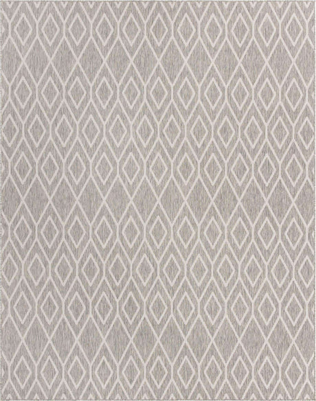 Gray Cream 8' x 10' Jill Zarin Outdoor Rectangle Rug