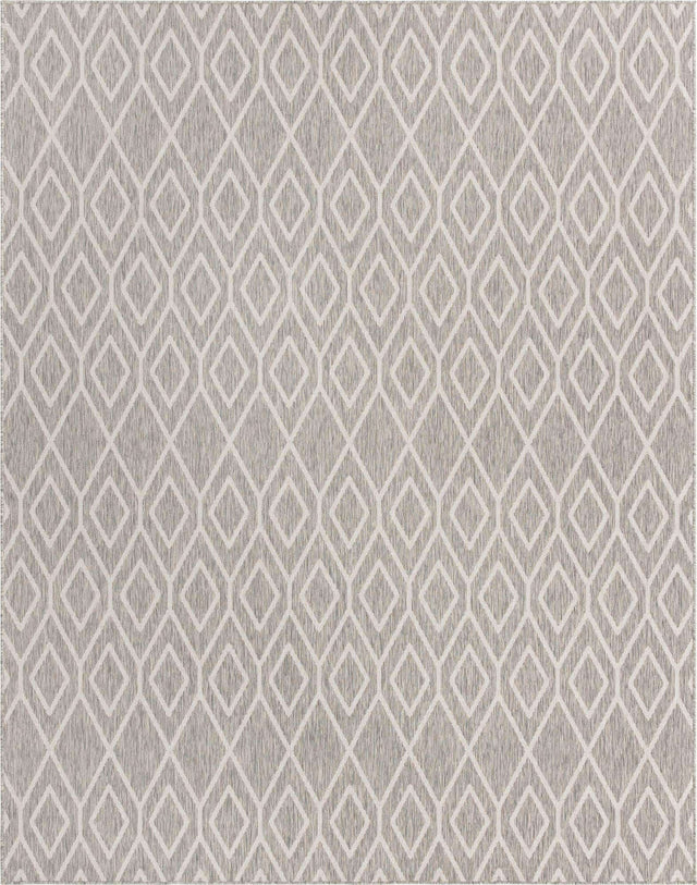 Gray Cream 8' x 10' Jill Zarin Outdoor Rectangle Rug