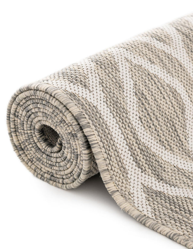 Gray Cream 7' 10 x 7' 10 Jill Zarin Outdoor Square Area Rug Weather Resistant for Patio, Deck, Terrace, Balcony, Porch Durable 100% Polypropylene Carpet for Outside for Sale at Rug Engine