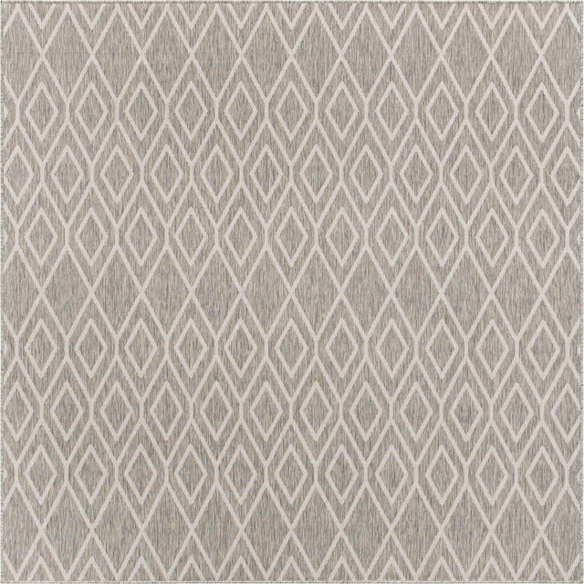 Gray Cream 7' 10 x 7' 10 Jill Zarin Outdoor Square Area Rug Weather Resistant for Patio, Deck, Terrace, Balcony, Porch Durable 100% Polypropylene Carpet for Outside for Sale at Rug Engine