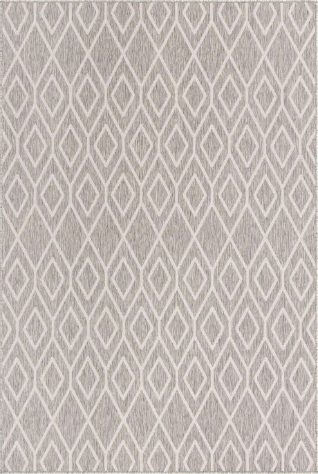 Gray Cream 6' 1 x 9' Jill Zarin Outdoor Rectangle Rug