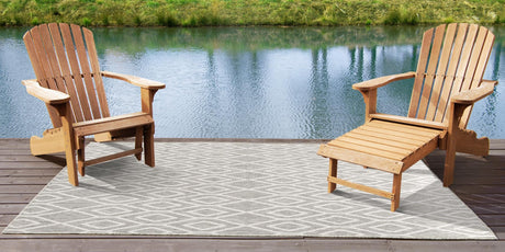 Gray Cream 7' 10 x 10' Jill Zarin Outdoor Rectangle Area Rug Weather Resistant for Patio, Deck, Terrace, Balcony, Porch Durable 100% Polypropylene Carpet for Outside for Sale at Rug Engine