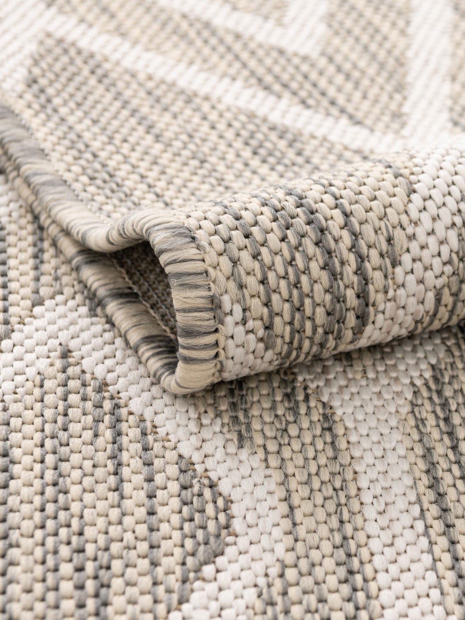 Gray Cream 7' 10 x 10' Jill Zarin Outdoor Rectangle Area Rug Weather Resistant for Patio, Deck, Terrace, Balcony, Porch Durable 100% Polypropylene Carpet for Outside for Sale at Rug Engine
