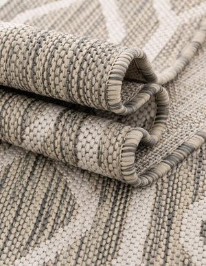 Gray Cream 7' 1 x 10' Jill Zarin Outdoor Rectangle Area Rug Weather Resistant for Patio, Deck, Terrace, Balcony, Porch Durable 100% Polypropylene Carpet for Outside for Sale at Rug Engine