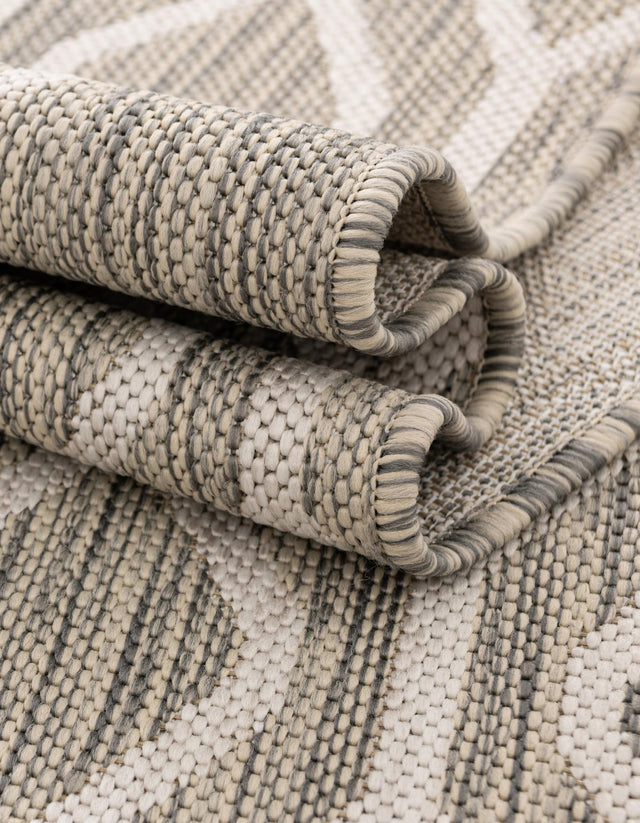 Gray Cream 7' 1 x 10' Jill Zarin Outdoor Rectangle Area Rug Weather Resistant for Patio, Deck, Terrace, Balcony, Porch Durable 100% Polypropylene Carpet for Outside for Sale at Rug Engine