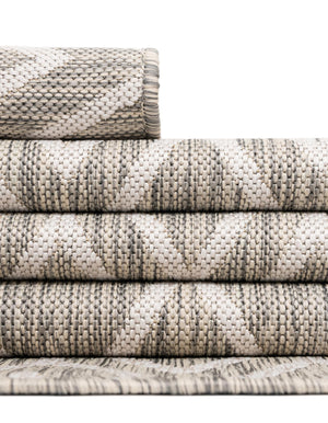 Gray Cream 7' 1 x 10' Jill Zarin Outdoor Rectangle Area Rug Weather Resistant for Patio, Deck, Terrace, Balcony, Porch Durable 100% Polypropylene Carpet for Outside for Sale at Rug Engine