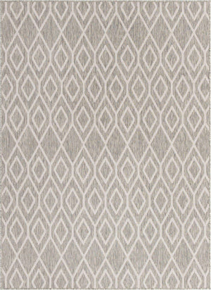 Gray Cream 5' 3 x 8' Jill Zarin Outdoor Rectangle Area Rug Weather Resistant for Patio, Deck, Terrace, Balcony, Porch Durable 100% Polypropylene Carpet for Outside for Sale at Rug Engine