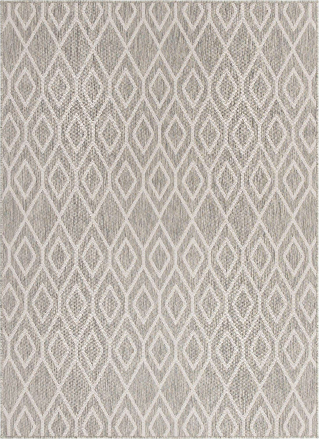 Gray Cream 5' 3 x 8' Jill Zarin Outdoor Rectangle Area Rug Weather Resistant for Patio, Deck, Terrace, Balcony, Porch Durable 100% Polypropylene Carpet for Outside for Sale at Rug Engine