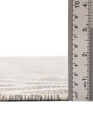 Gray Cream 5' 3 x 8' Jill Zarin Outdoor Oval Area Rug Weather Resistant for Patio, Deck, Terrace, Balcony, Porch Durable 100% Polypropylene Carpet for Outside for Sale at Rug Engine