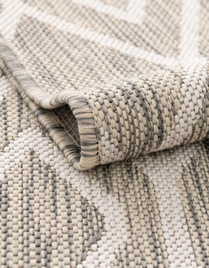 Gray Cream 5' 3 x 8' Jill Zarin Outdoor Oval Area Rug Weather Resistant for Patio, Deck, Terrace, Balcony, Porch Durable 100% Polypropylene Carpet for Outside for Sale at Rug Engine