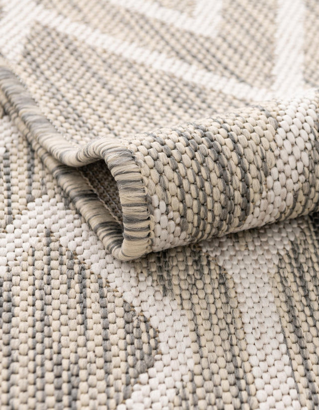 Gray Cream 5' 3 x 8' Jill Zarin Outdoor Oval Area Rug Weather Resistant for Patio, Deck, Terrace, Balcony, Porch Durable 100% Polypropylene Carpet for Outside for Sale at Rug Engine