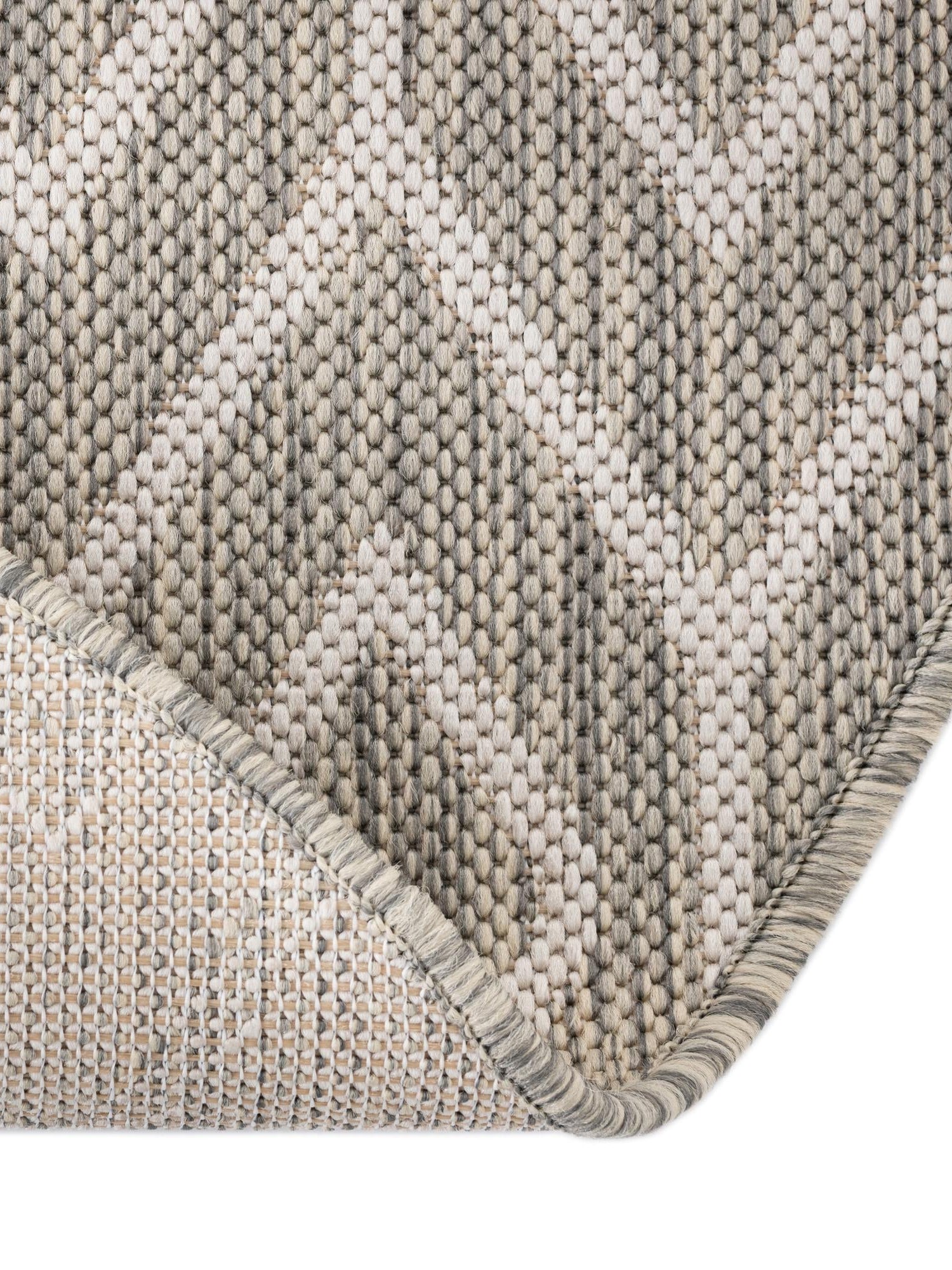 Gray Cream 5' 3 x 8' Jill Zarin Outdoor Oval Area Rug Weather Resistant for Patio, Deck, Terrace, Balcony, Porch Durable 100% Polypropylene Carpet for Outside for Sale at Rug Engine