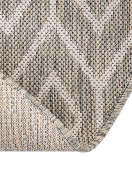 Gray Cream 5' 3 x 8' Jill Zarin Outdoor Oval Area Rug Weather Resistant for Patio, Deck, Terrace, Balcony, Porch Durable 100% Polypropylene Carpet for Outside for Sale at Rug Engine
