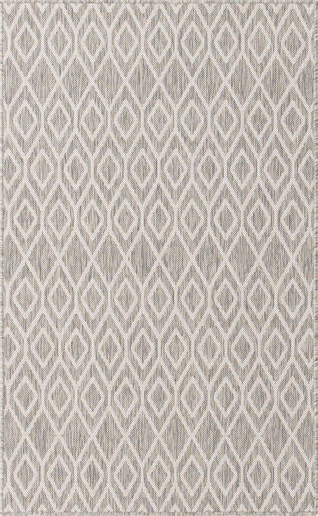 Gray Cream 3' 1 x 5' 3 Jill Zarin Outdoor Rectangle Area Rug Weather Resistant for Patio, Deck, Terrace, Balcony, Porch Durable 100% Polypropylene Carpet for Outside for Sale at Rug Engine