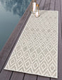 Gray Cream 2' x 8' Jill Zarin Outdoor Runner Area Rug Weather Resistant for Patio, Deck, Terrace, Balcony, Porch Durable 100% Polypropylene Carpet for Outside for Sale at Rug Engine