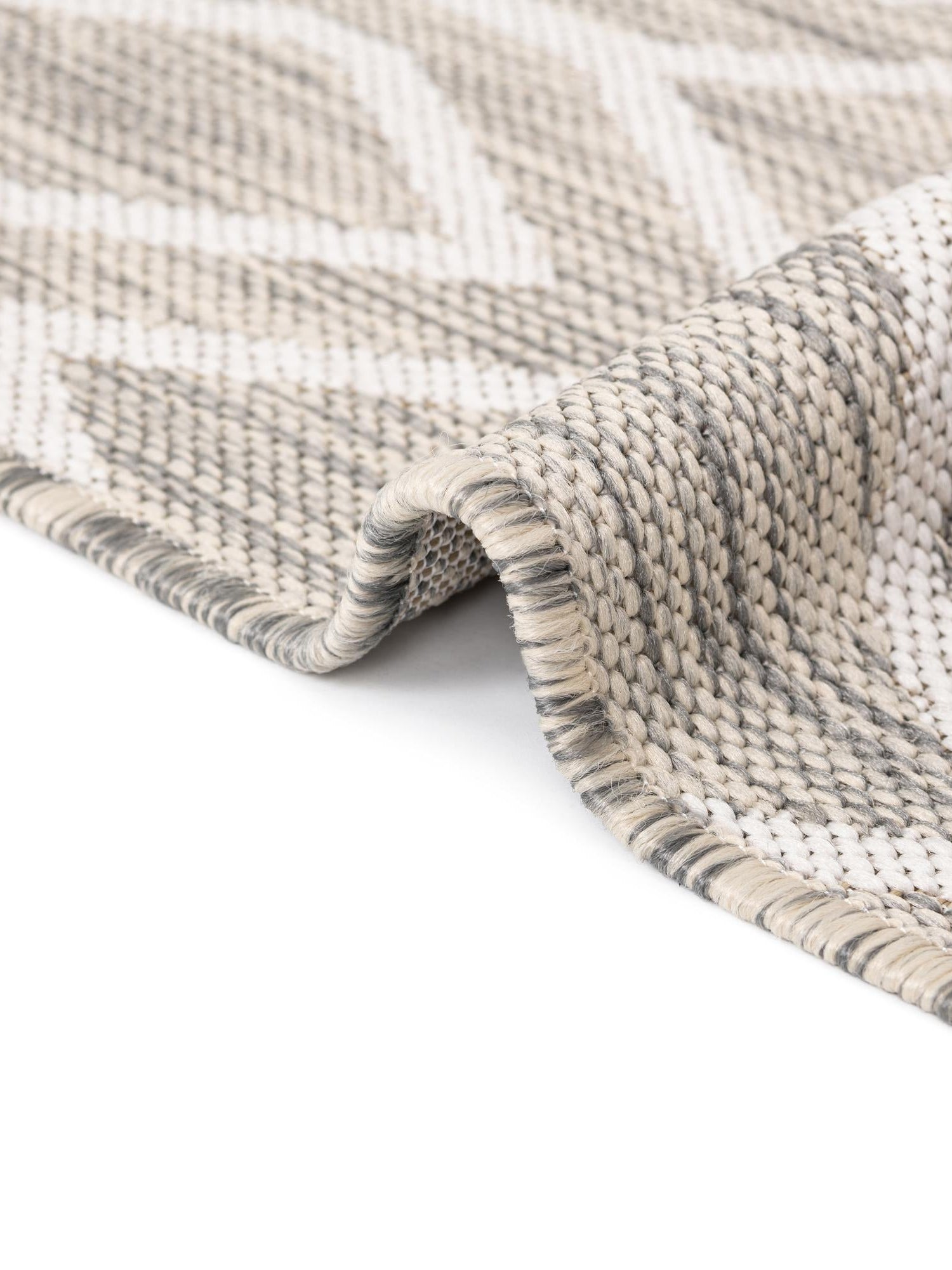 Gray Cream 2' x 8' Jill Zarin Outdoor Runner Area Rug Weather Resistant for Patio, Deck, Terrace, Balcony, Porch Durable 100% Polypropylene Carpet for Outside for Sale at Rug Engine