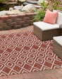 Rust Red 7' 10 x 7' 10 Jill Zarin Outdoor Square Area Rug Weather Resistant for Patio, Deck, Terrace, Balcony, Porch Durable 100% Polypropylene Carpet for Outside for Sale at Rug Engine