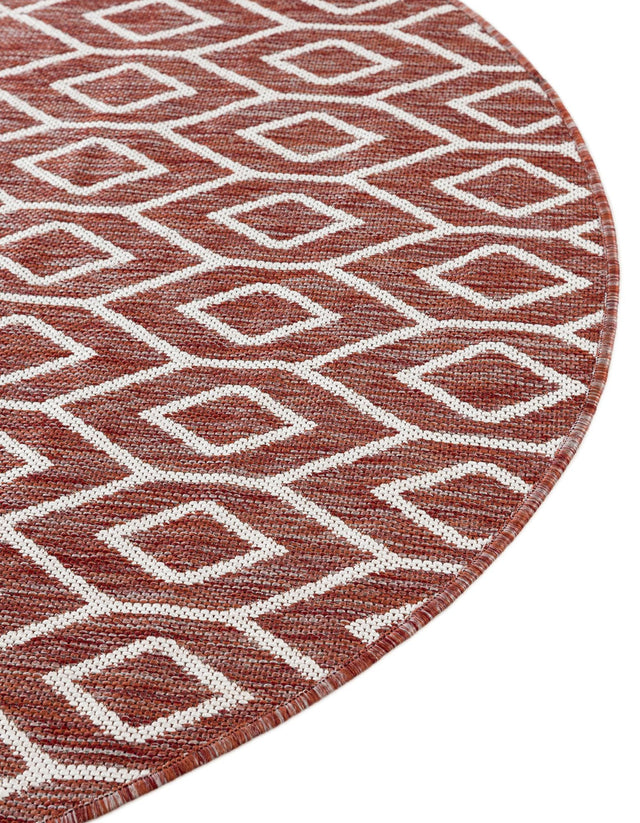 Rust Red 4' 1 x 4' 1 Jill Zarin Outdoor Round Area Rug Weather Resistant for Patio, Deck, Terrace, Balcony, Porch Durable 100% Polypropylene Carpet for Outside for Sale at Rug Engine