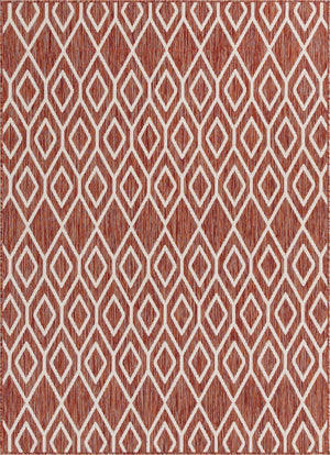 Rust Red 5' 3 x 8' Jill Zarin Outdoor Rectangle Area Rug Weather Resistant for Patio, Deck, Terrace, Balcony, Porch Durable 100% Polypropylene Carpet for Outside for Sale at Rug Engine