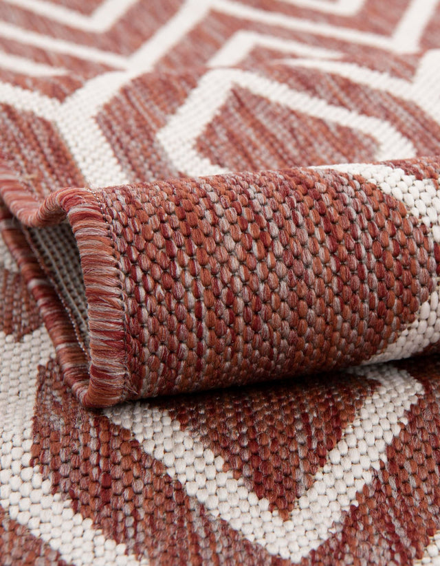 Rust Red 5' 3 x 8' Jill Zarin Outdoor Oval Area Rug Weather Resistant for Patio, Deck, Terrace, Balcony, Porch Durable 100% Polypropylene Carpet for Outside for Sale at Rug Engine