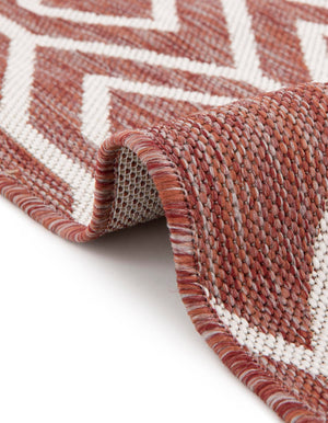Rust Red 5' 3 x 8' Jill Zarin Outdoor Oval Area Rug Weather Resistant for Patio, Deck, Terrace, Balcony, Porch Durable 100% Polypropylene Carpet for Outside for Sale at Rug Engine