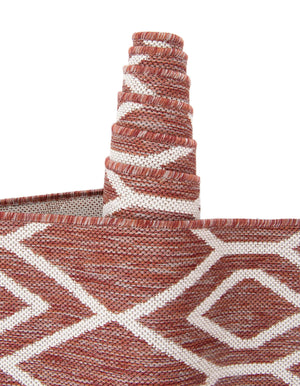 Rust Red 5' 3 x 8' Jill Zarin Outdoor Oval Area Rug Weather Resistant for Patio, Deck, Terrace, Balcony, Porch Durable 100% Polypropylene Carpet for Outside for Sale at Rug Engine