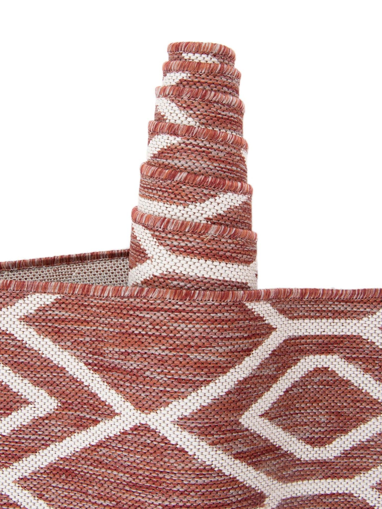 Rust Red 7' 10 x 10' Jill Zarin Outdoor Oval Area Rug Weather Resistant for Patio, Deck, Terrace, Balcony, Porch Durable 100% Polypropylene Carpet for Outside for Sale at Rug Engine