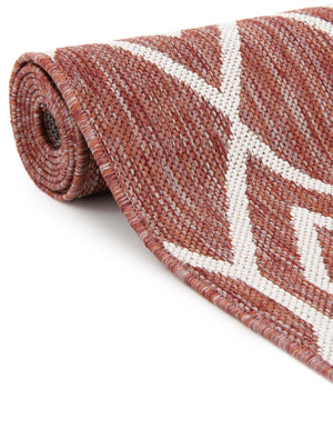 Rust Red 5' 3 x 8' Jill Zarin Outdoor Oval Area Rug Weather Resistant for Patio, Deck, Terrace, Balcony, Porch Durable 100% Polypropylene Carpet for Outside for Sale at Rug Engine