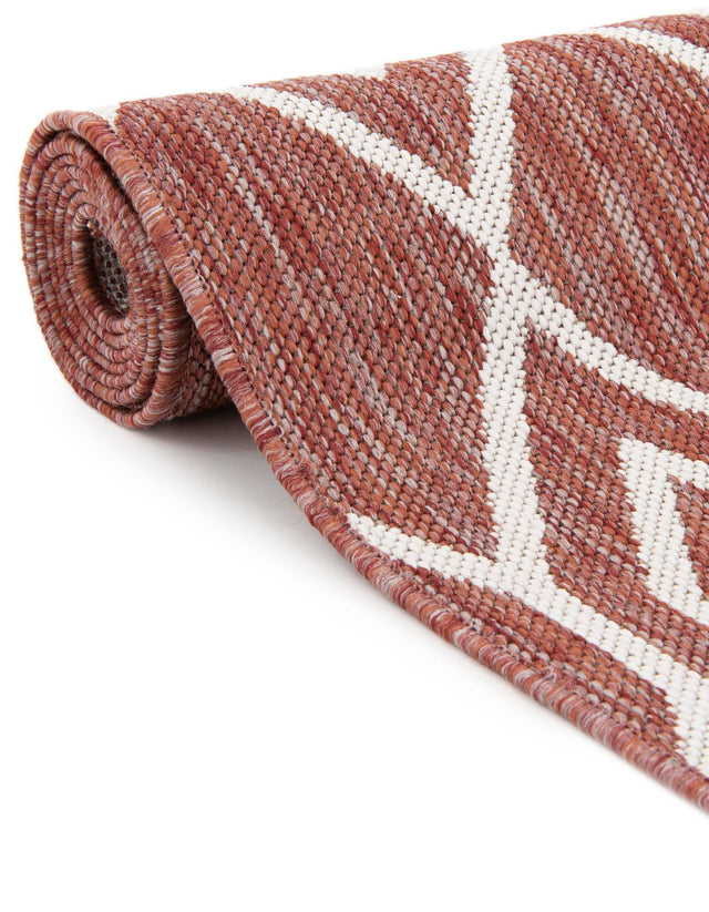 Rust Red 5' 3 x 8' Jill Zarin Outdoor Oval Area Rug Weather Resistant for Patio, Deck, Terrace, Balcony, Porch Durable 100% Polypropylene Carpet for Outside for Sale at Rug Engine