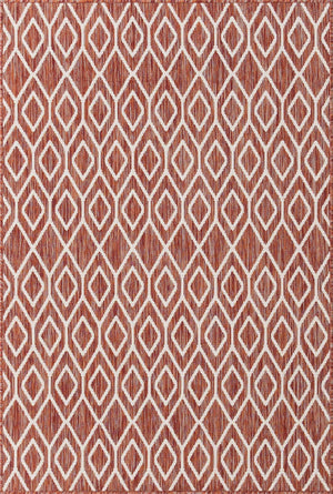 Rust Red 4' 1 x 6' 1 Jill Zarin Outdoor Rectangle Area Rug Weather Resistant for Patio, Deck, Terrace, Balcony, Porch Durable 100% Polypropylene Carpet for Outside for Sale at Rug Engine