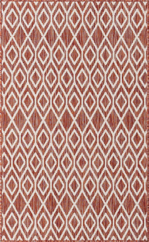 Rust Red 3' 1 x 5' 3 Jill Zarin Outdoor Rectangle Area Rug Weather Resistant for Patio, Deck, Terrace, Balcony, Porch Durable 100% Polypropylene Carpet for Outside for Sale at Rug Engine