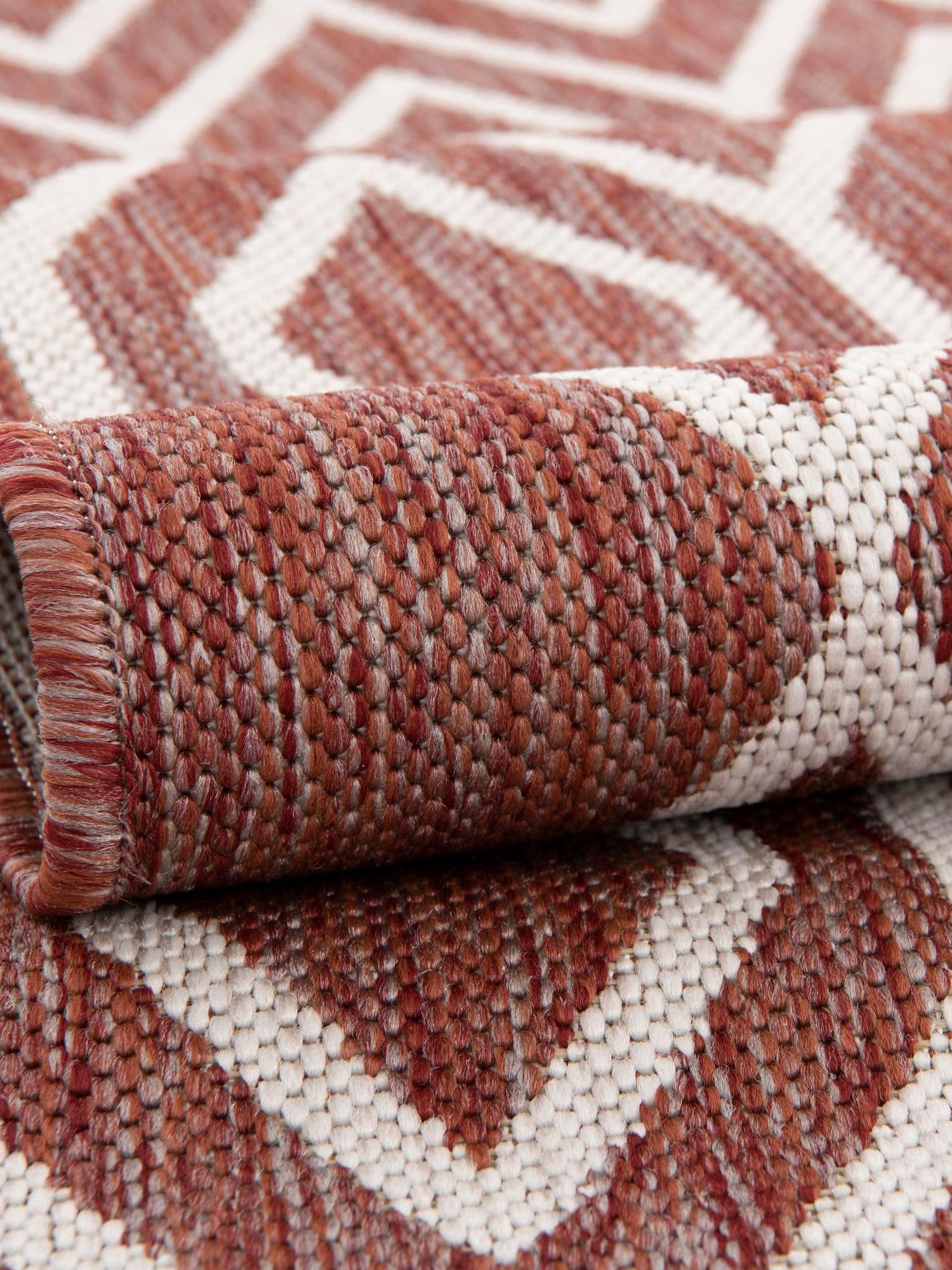 Rust Red 2' x 6' 1 Jill Zarin Outdoor Runner Area Rug Weather Resistant for Patio, Deck, Terrace, Balcony, Porch Durable 100% Polypropylene Carpet for Outside for Sale at Rug Engine