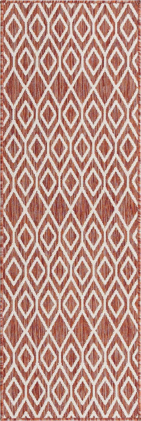 Rust Red 2' x 6' 1 Jill Zarin Outdoor Runner Rug