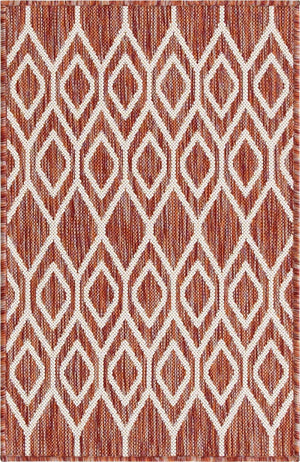 Rust Red 2' x 3' 1 Jill Zarin Outdoor Rectangle Area Rug Weather Resistant for Patio, Deck, Terrace, Balcony, Porch Durable 100% Polypropylene Carpet for Outside for Sale at Rug Engine