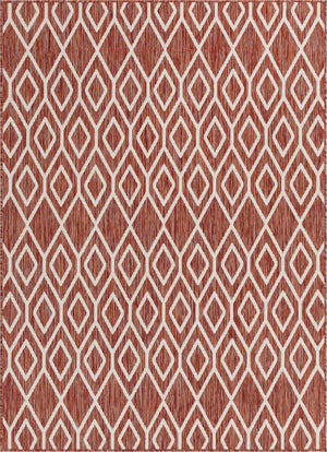 Rust Red 1' 4 x 1' 4 Jill Zarin Outdoor Sample Area Rug Weather Resistant for Patio, Deck, Terrace, Balcony, Porch Durable 100% Polypropylene Carpet for Outside for Sale at Rug Engine