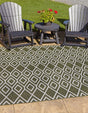 Green 7' 10 x 7' 10 Jill Zarin Outdoor Square Area Rug Weather Resistant for Patio, Deck, Terrace, Balcony, Porch Durable 100% Polypropylene Carpet for Outside for Sale at Rug Engine